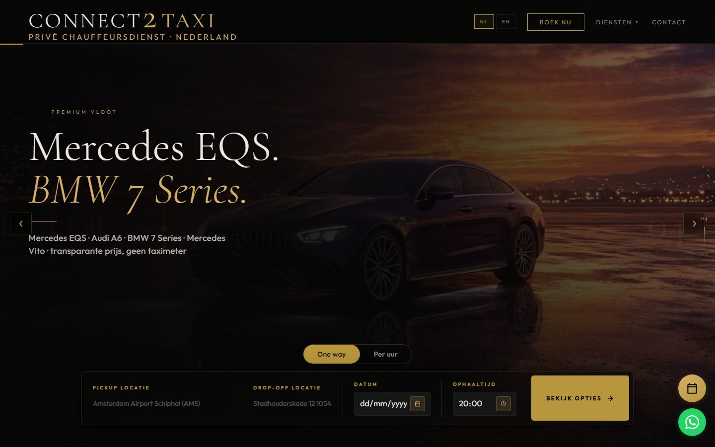 Connect2Taxi web sitesinden ekran görüntüsü